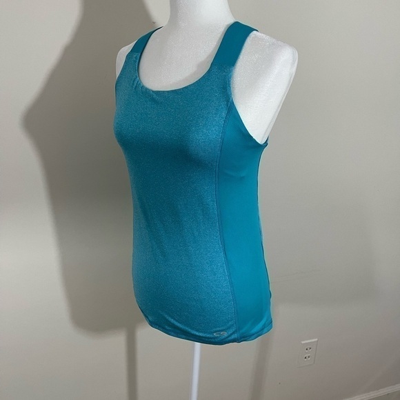 C 9 Champion sz med athleisure top in aqua crisscross straps on the back - Picture 1 of 8